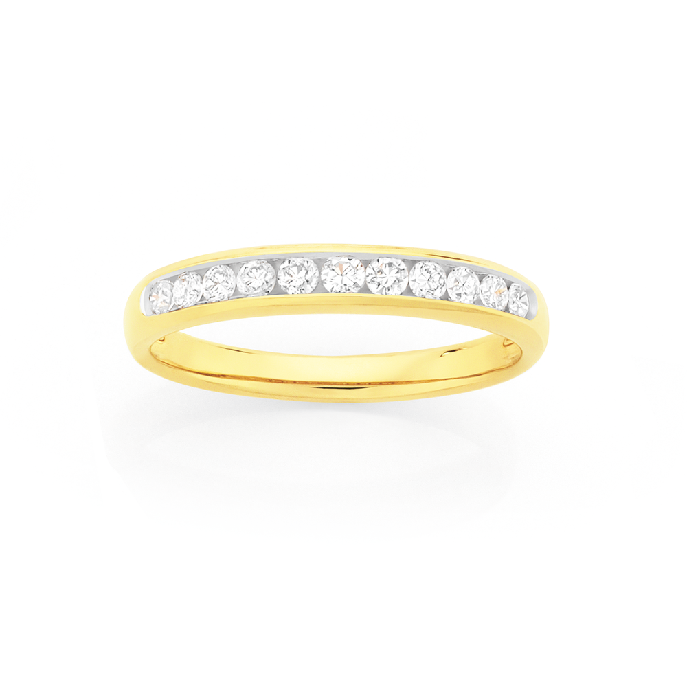 18ct gold diamond band ring