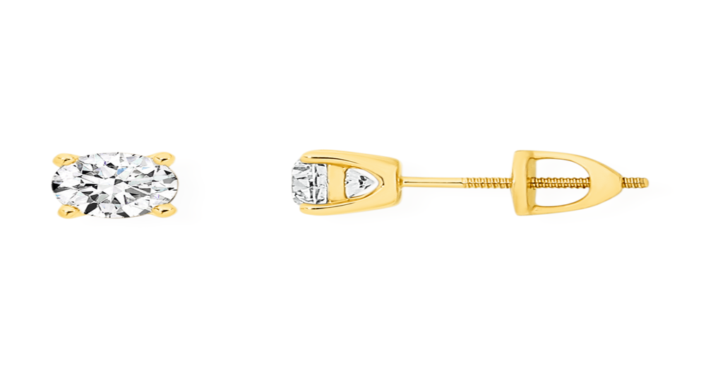 18ct Gold Diamond Round Brilliant Cut Stud Earrings | Goldmark (AU)