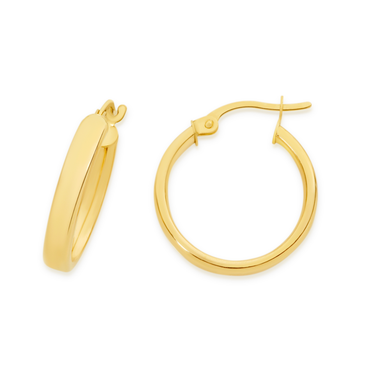 9ct gold diamond-cut open leaf hook drop earrings offer at Goldmark