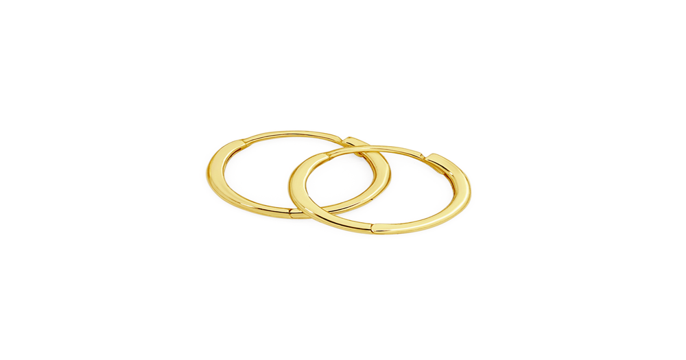 9ct Gold 1.5x9mm Fine Polished Huggie Earrings | Goldmark (AU)