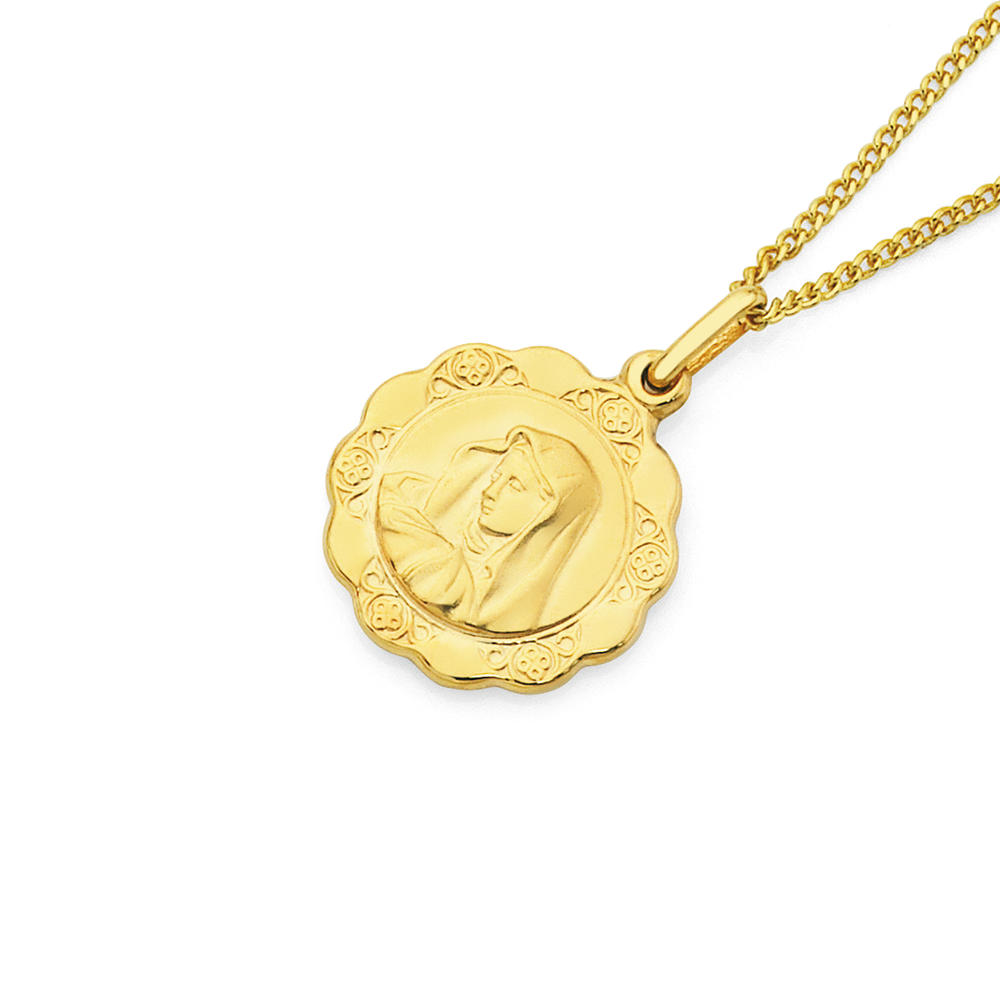 italian gold madonna pendant