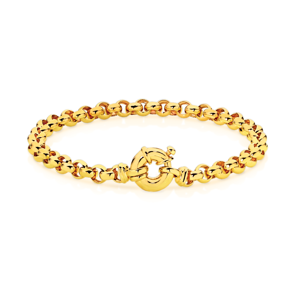 9ct Yellow Gold Gemstone Belcher Bracelet 8.5