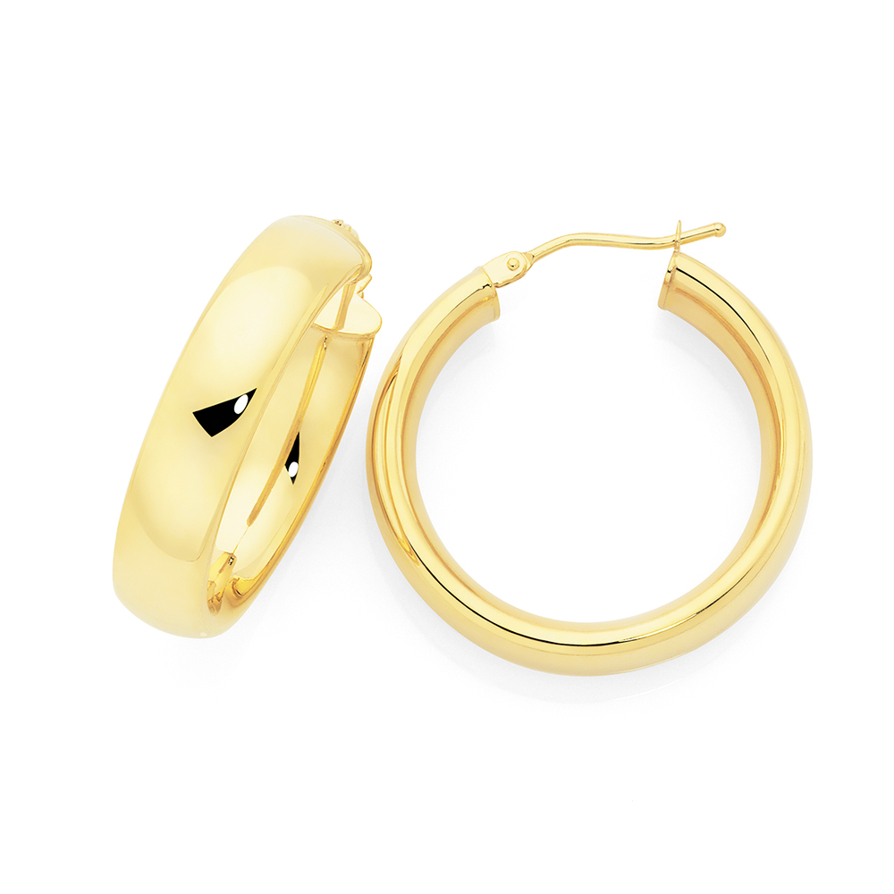 14K Italian Gold 20mm Hoop Earrings