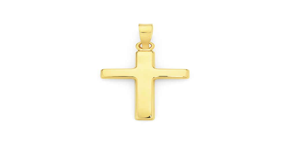 9ct Gold 20mm Polished Cross Pendant | Goldmark (AU)