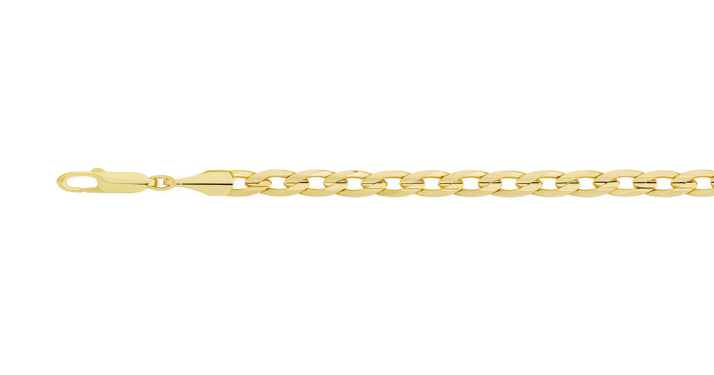 9ct Gold 21cm Concave Curb Bracelet | Goldmark (AU)