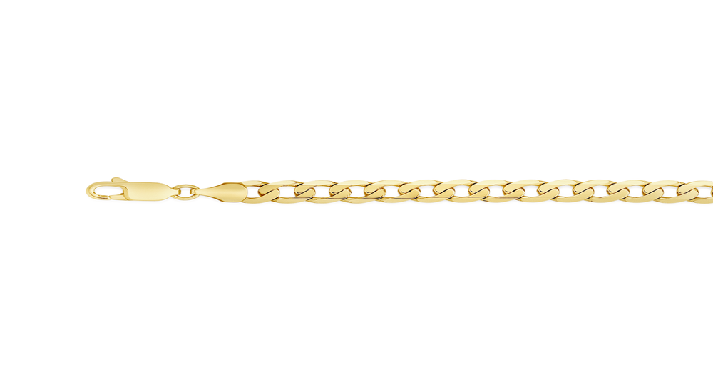 9ct Gold 21cm Solid Curb Bracelet | Goldmark (AU)