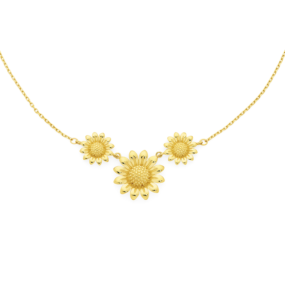 White gold 2024 sunflower necklace