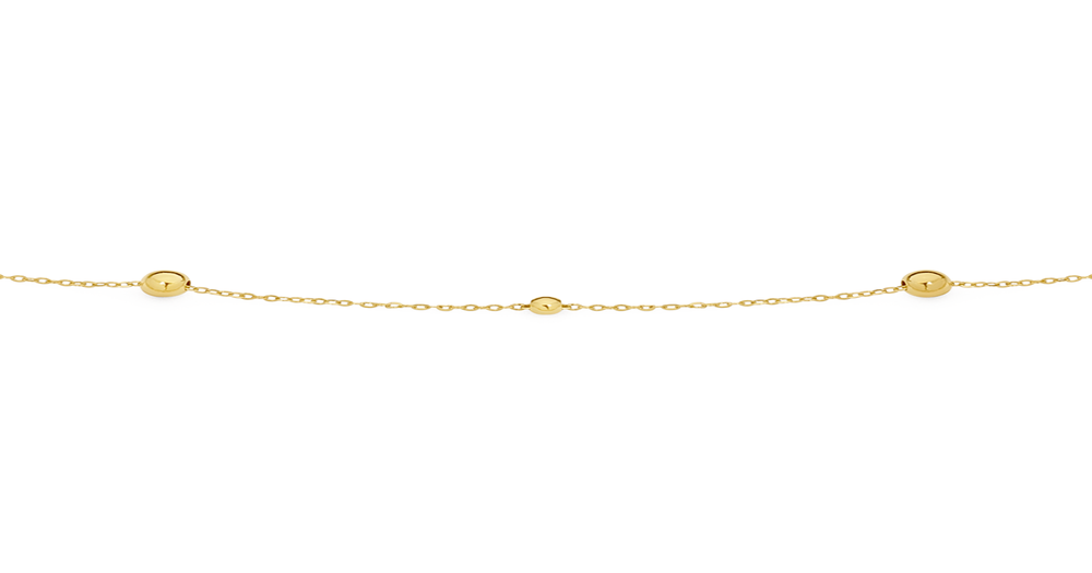 9ct Gold 45cm Multi Beaded Solid Trace Chain | Goldmark (AU)