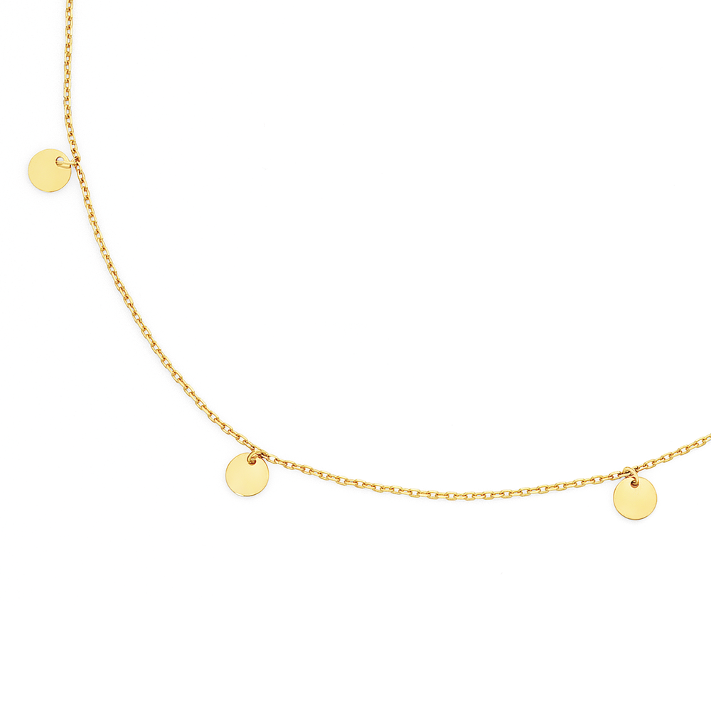 9ct Gold 45cm Linked Circles Trace Necklet