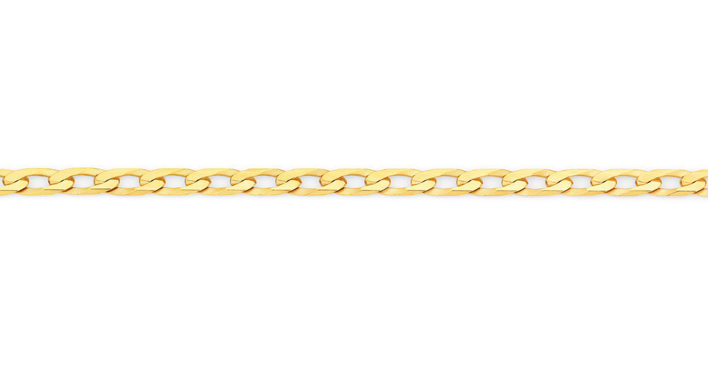 9ct Gold 45cm Solid Bevelled Curb Chain Goldmark Au