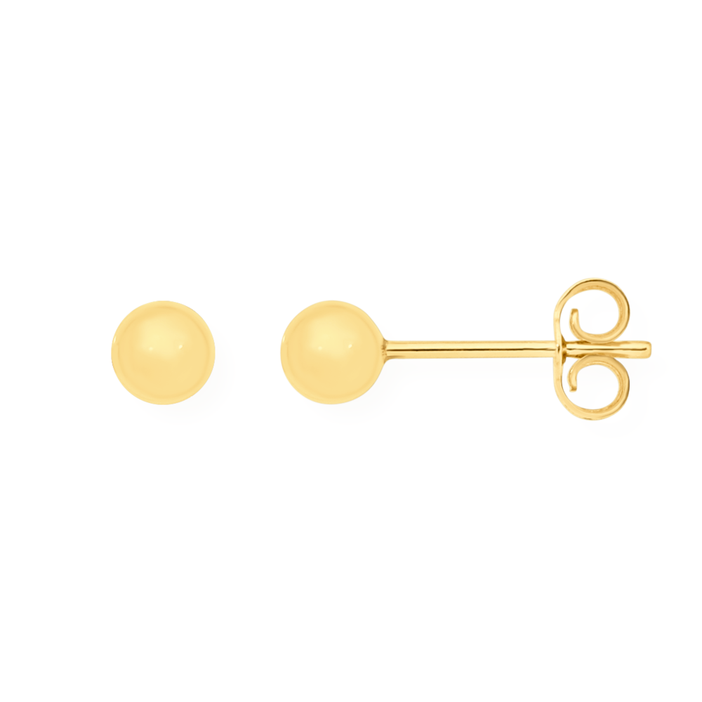 Buy 14K Yellow Gold Ball Stud Earrings, 14K Push Back Studs, Ball Earrings,  14K Ball Studs, 3mm 4mm 5mm 6mm 7mm 8mm 9mm 10mm, 14K Ball Earrings Online  in India - Etsy