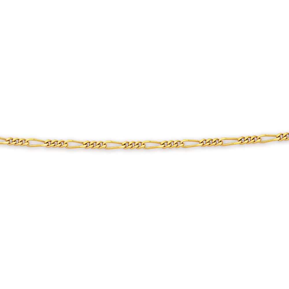 9ct Gold 55cm Solid Figaro 3+1 Chain | Goldmark (AU)