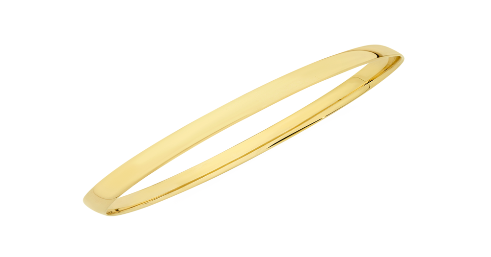 9ct Gold 5x65mm Solid Oval Comfort Bangle | Goldmark (AU)