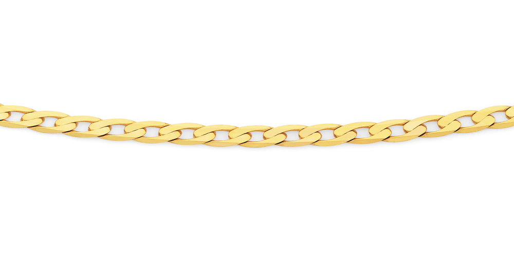 9ct Gold 60cm Solid Bevelled Close Curb Chain | Goldmark (AU)
