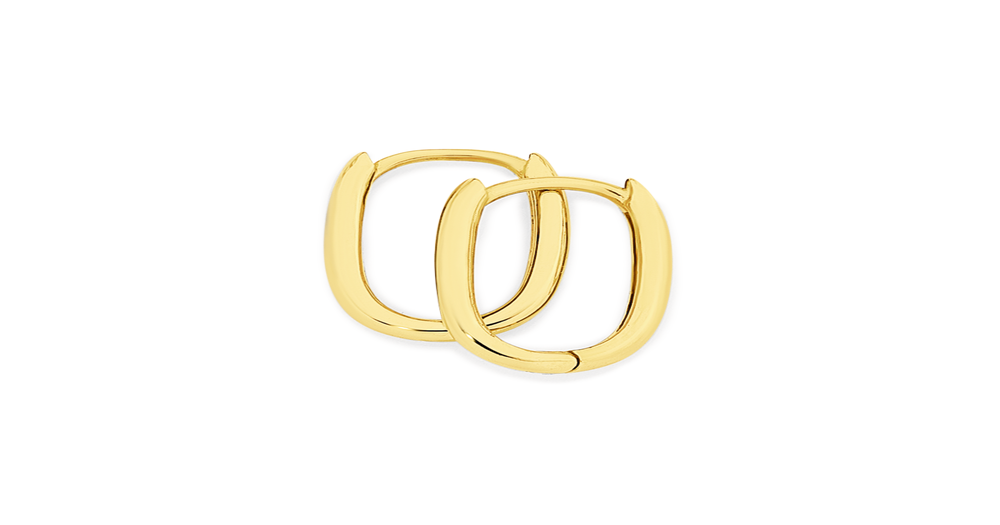 9ct Gold 7mm Fine Polished Oval Huggie Earrings | Goldmark (AU)