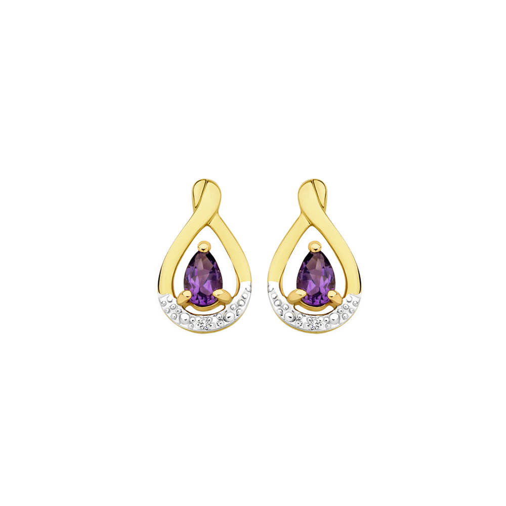 Amethyst fashion studs white gold