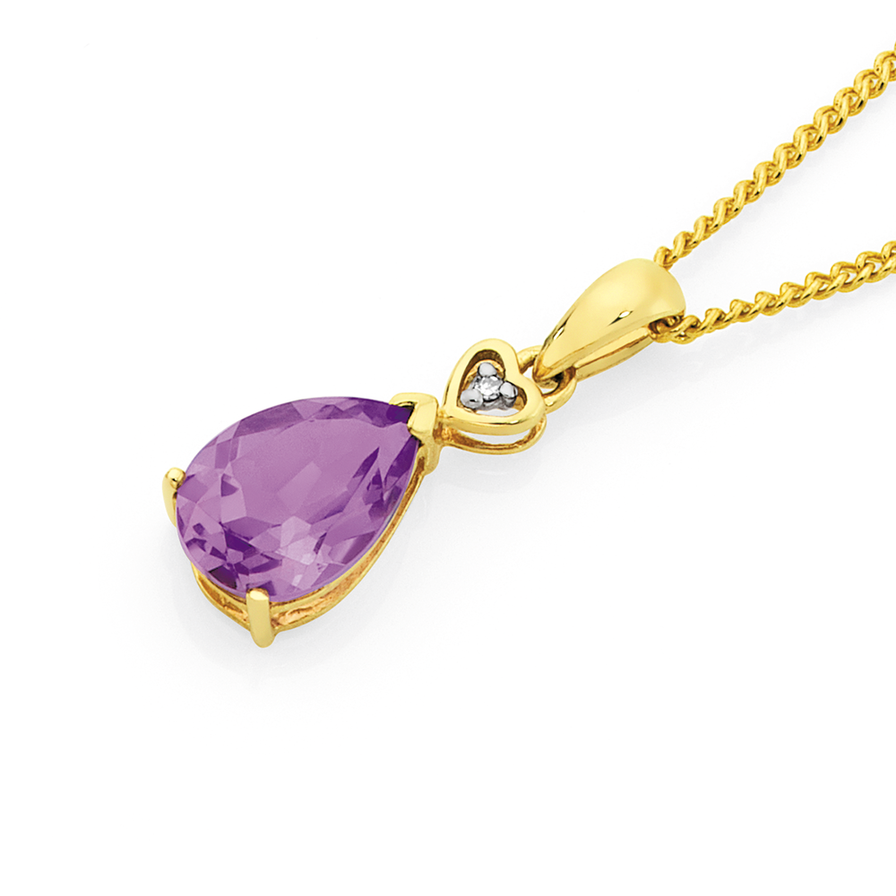 Diamond and amethyst deals necklace