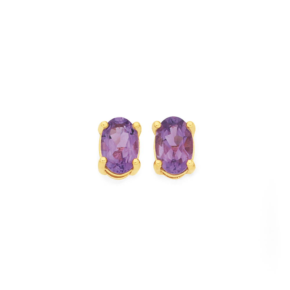 purple earrings gold