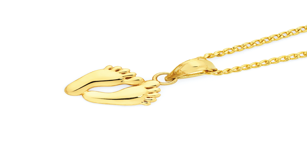 9ct Gold Baby Footprints Pendant | Goldmark (AU)