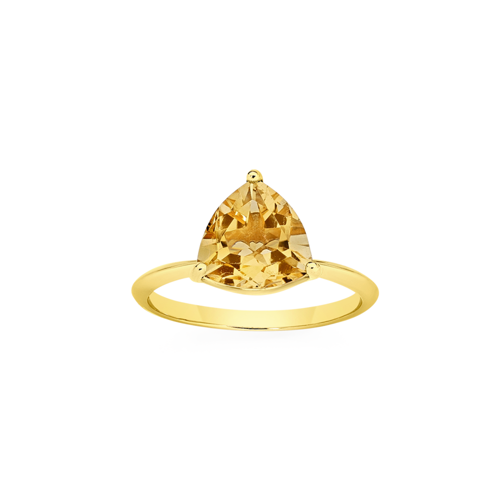 9ct gold citrine and diamond ring