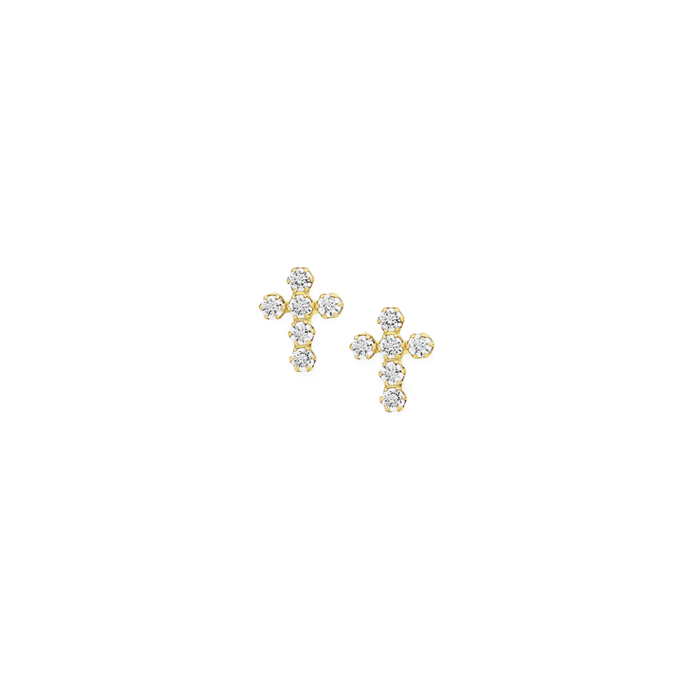 White gold online cross stud earrings