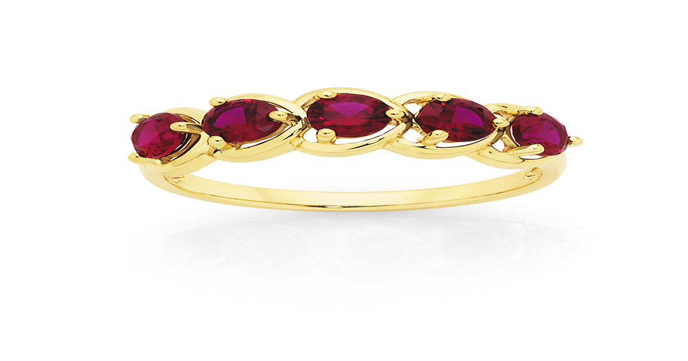 9ct Gold Created Ruby in Red | Goldmark (AU)