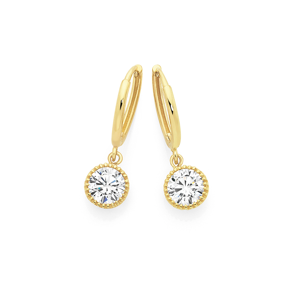 Gold and cubic 2024 zirconia earrings