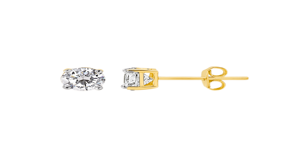 9ct Gold Cubic Zirconia Stud Earrings in White | Goldmark (AU)