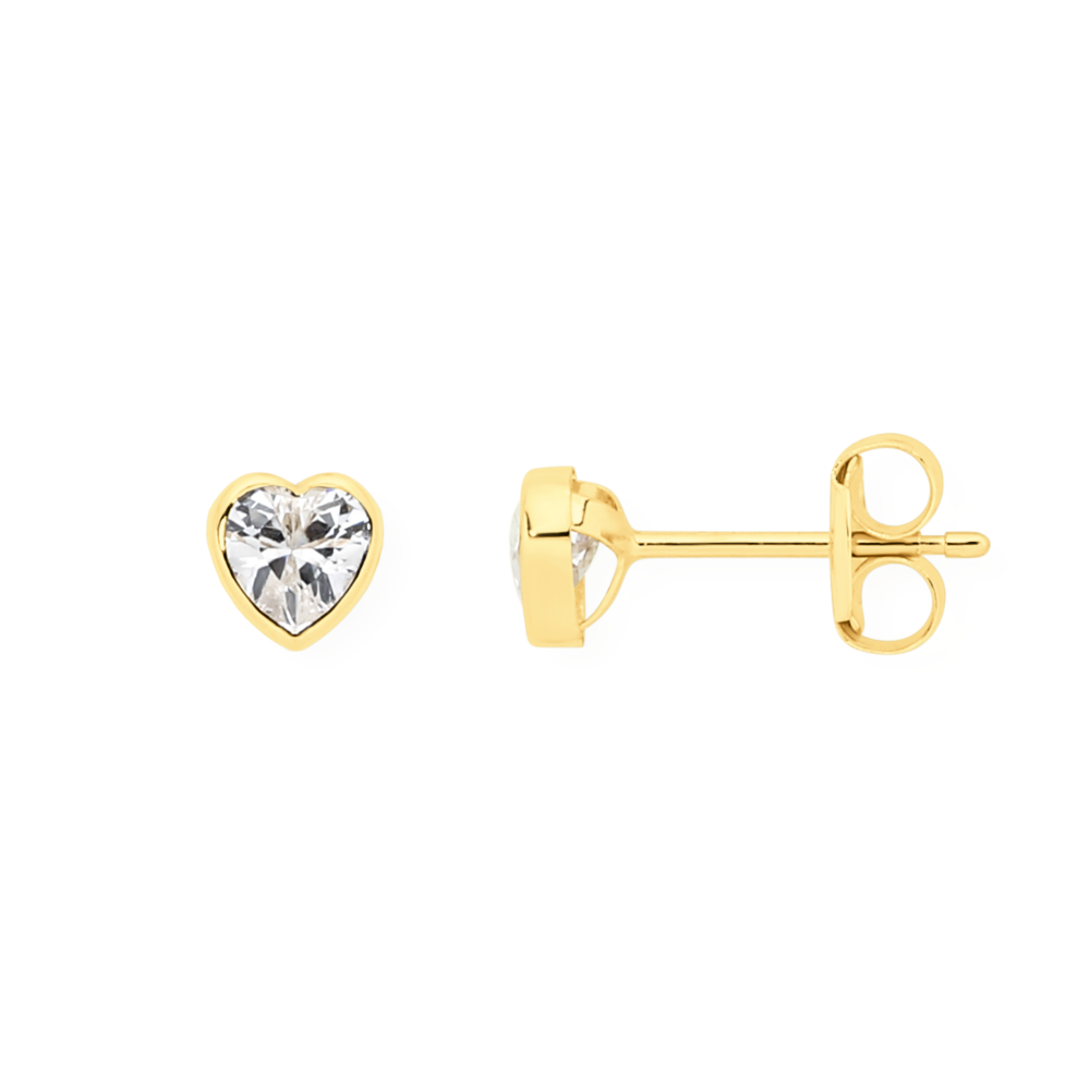 Cubic zirconia 2024 heart earrings