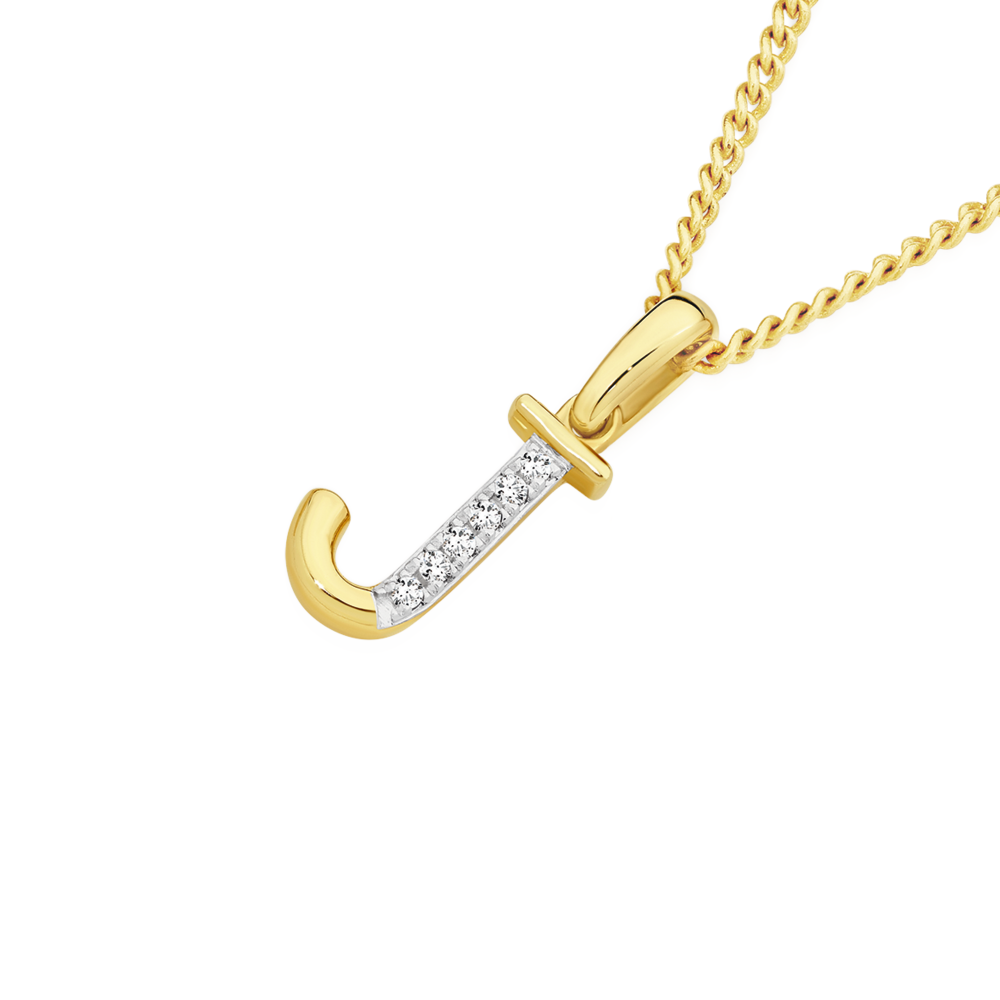 9ct Gold Diamond Initial 'a' Block Necklet