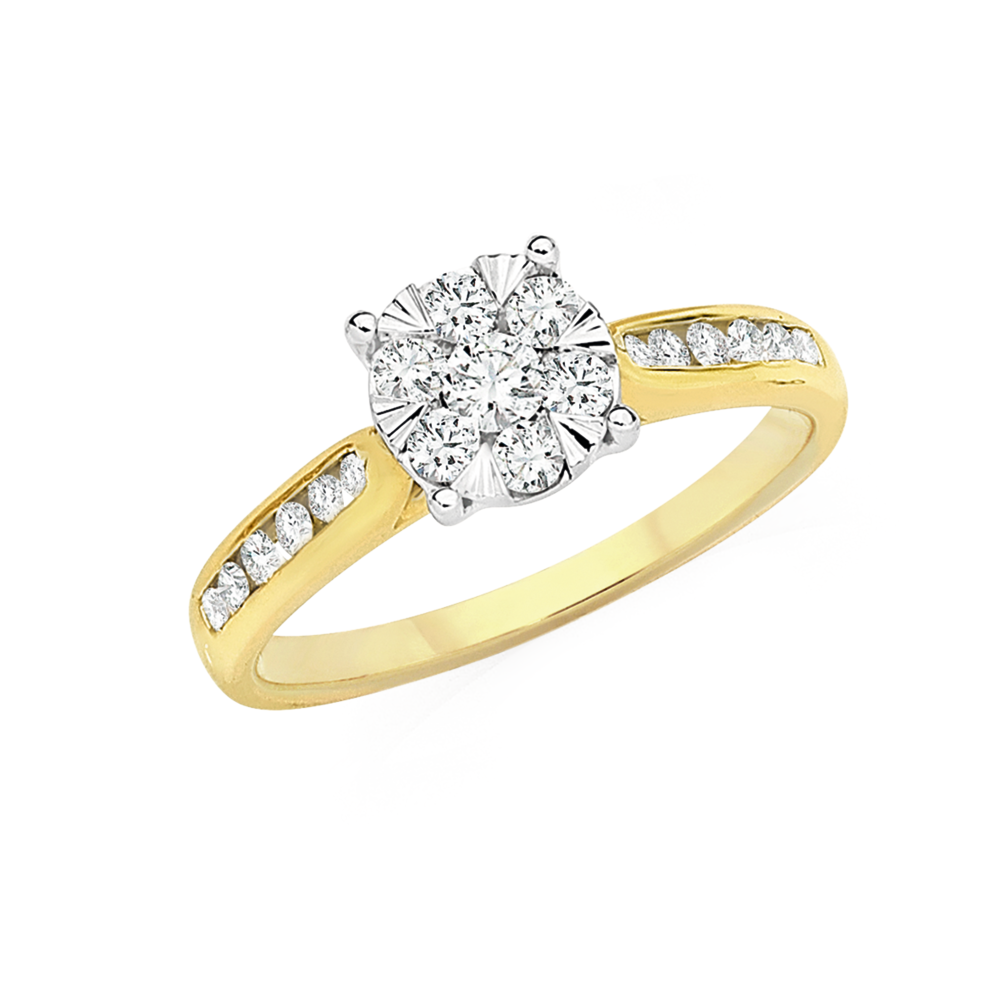 9ct gold deals diamond cluster ring