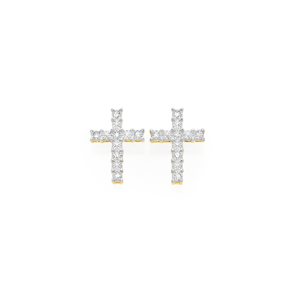 Details more than 83 diamond stud cross earrings - esthdonghoadian