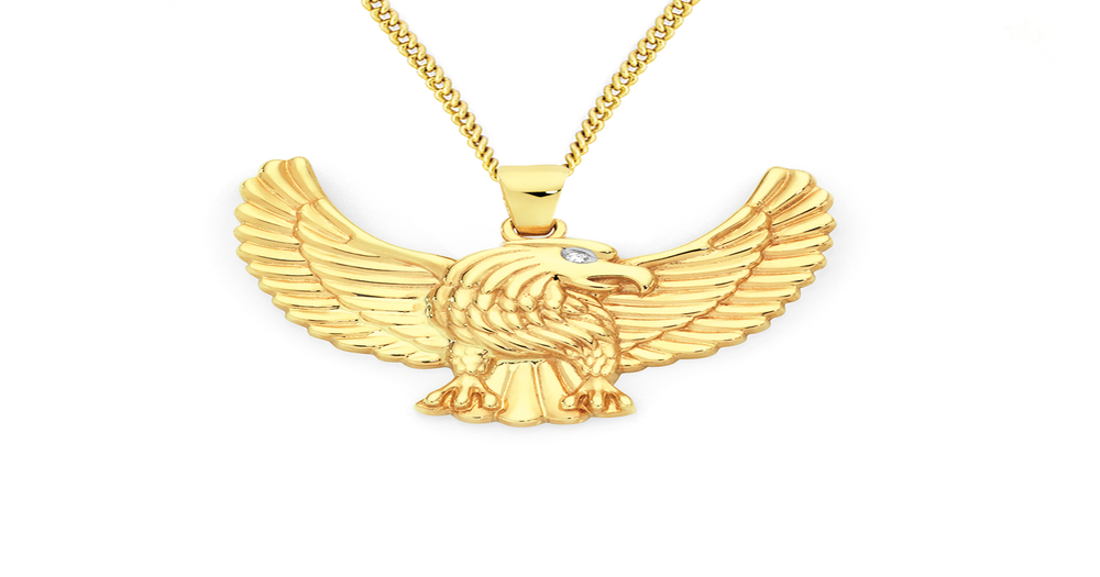 9ct Gold Diamond Eagle Pendant | Goldmark (AU)