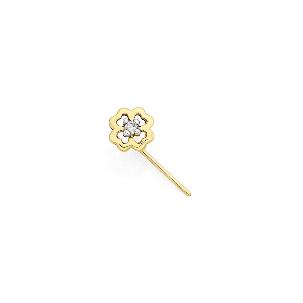 four leaf clover nose stud