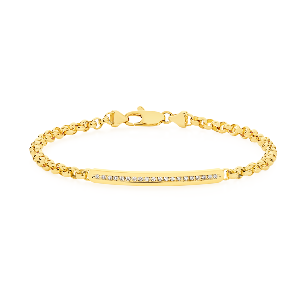 9ct Yellow Gold Belcher Bracelet With Bolt Clasp - Walker & Hall