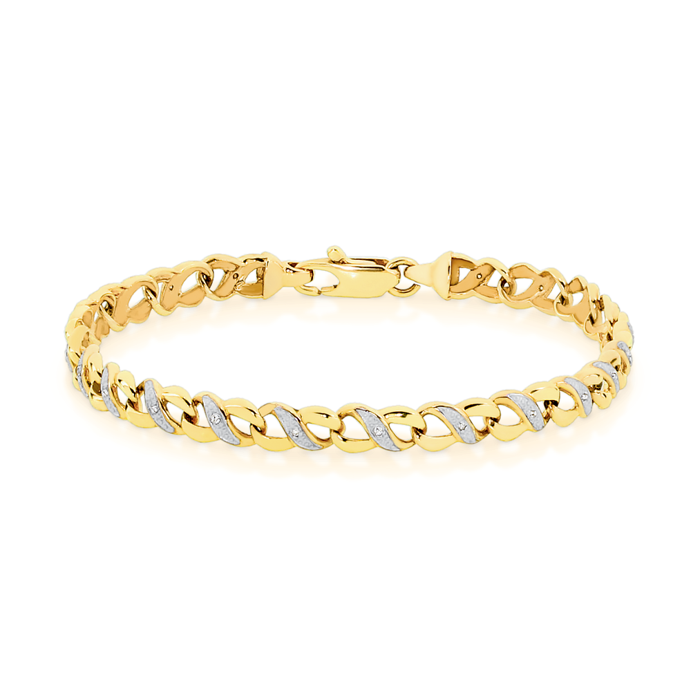 9ct Gold Diamond Infinity Bracelet