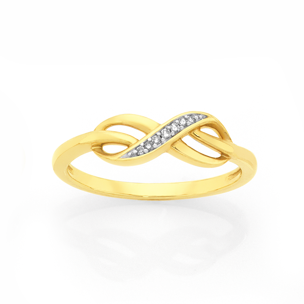 diamond infinity symbol ring