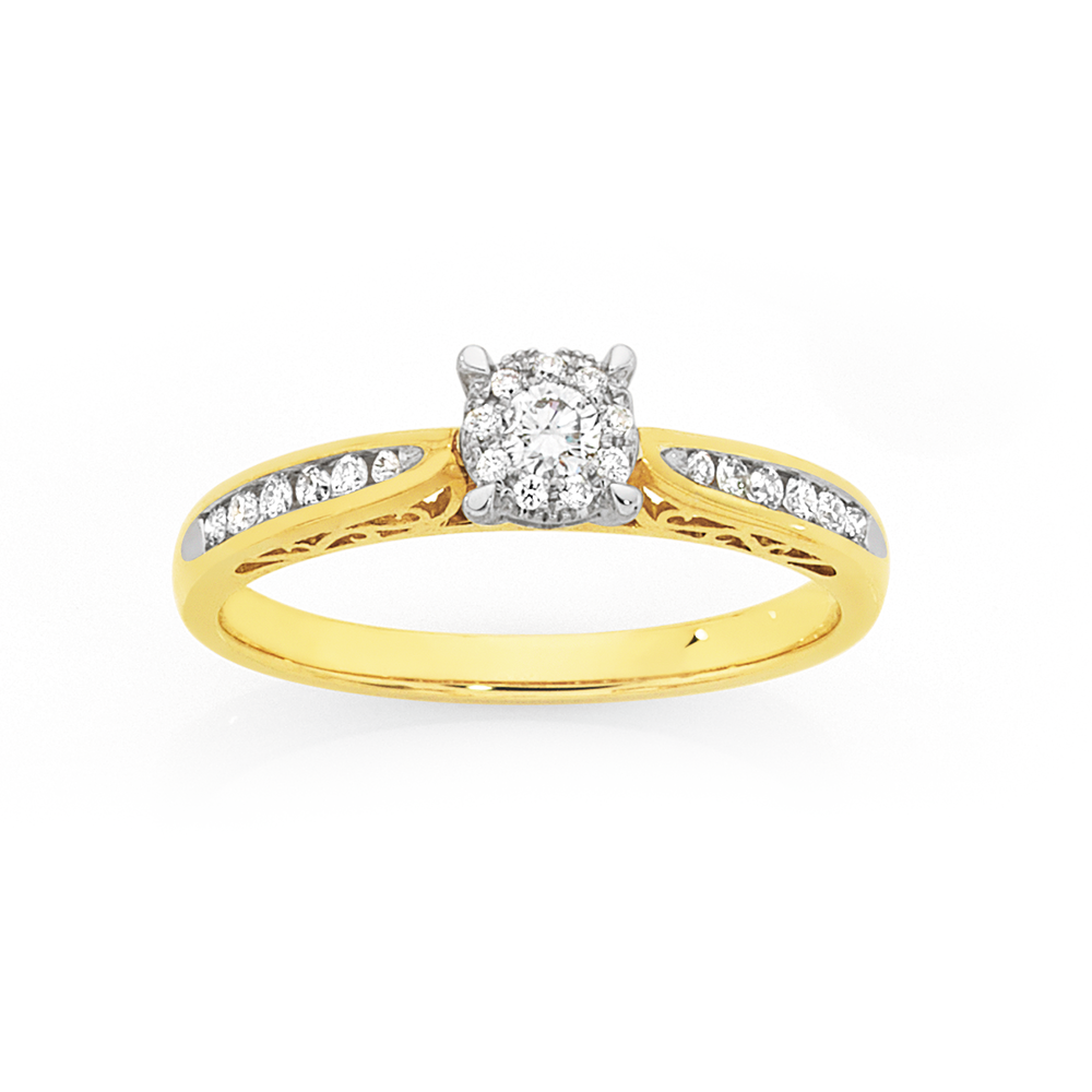 9 carat gold diamond ring