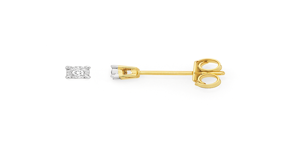 9ct Gold Diamond Stud Earrings | Goldmark (AU)