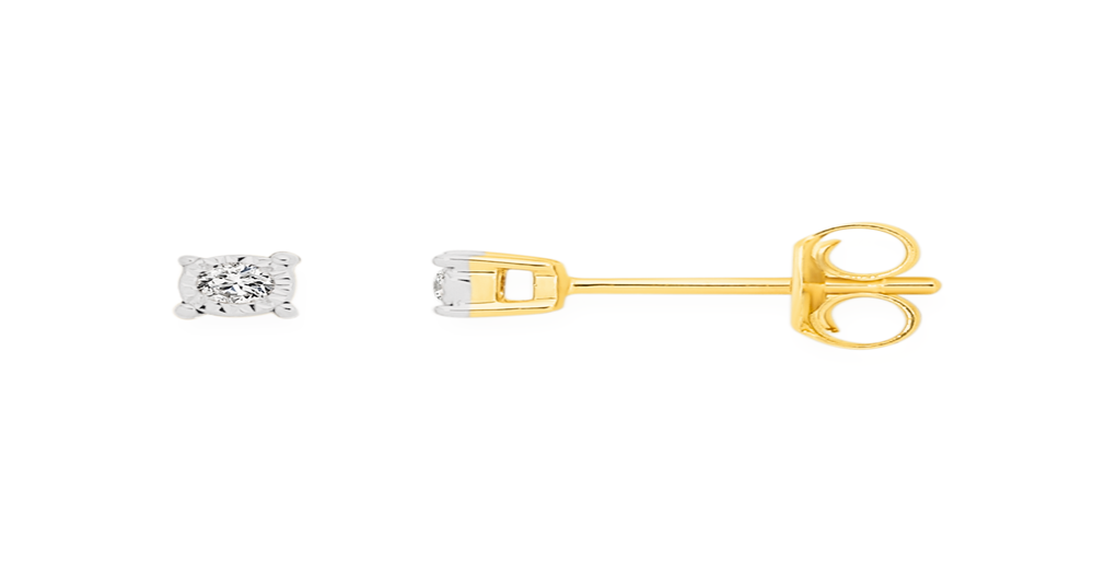 9ct Gold Diamond Stud Earrings | Goldmark (AU)