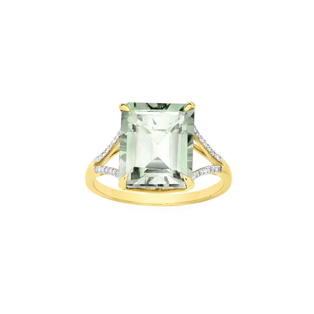 Green hot sale ring gold