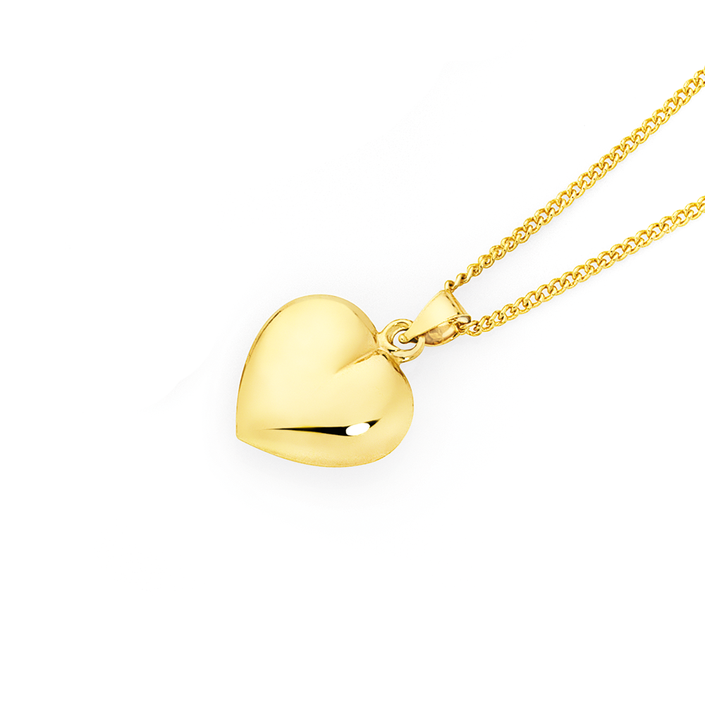 Gold Charm - Tiny Puffed Heart with 24K Gold Plate