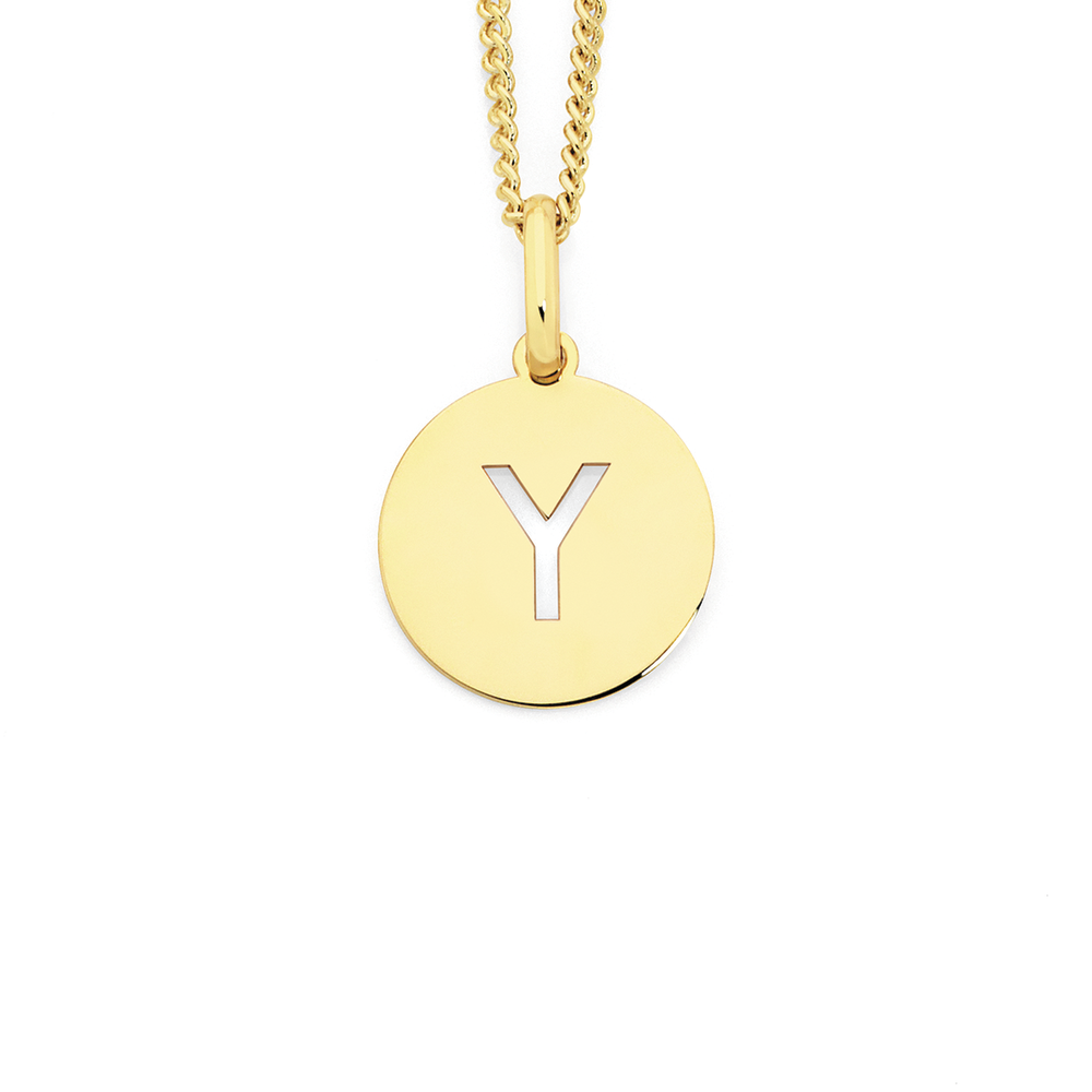 Letter y deals gold pendant