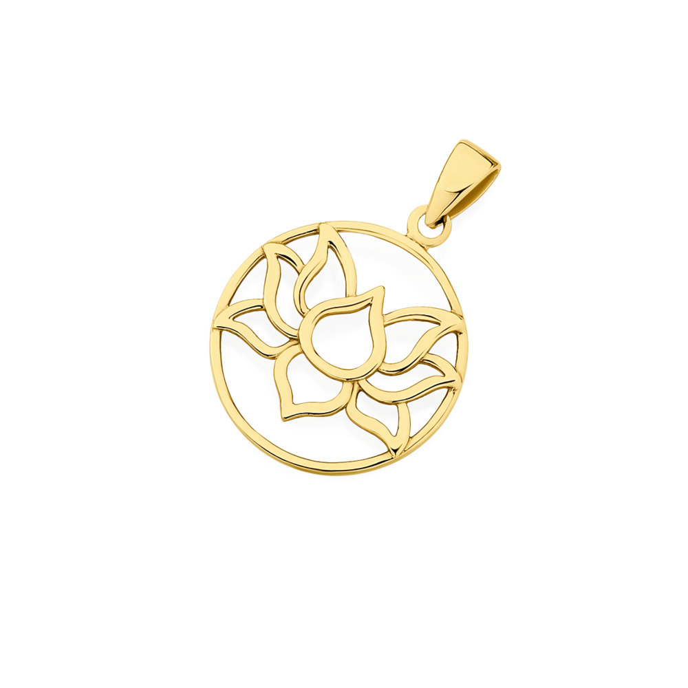 Lotus flower clearance gold pendant