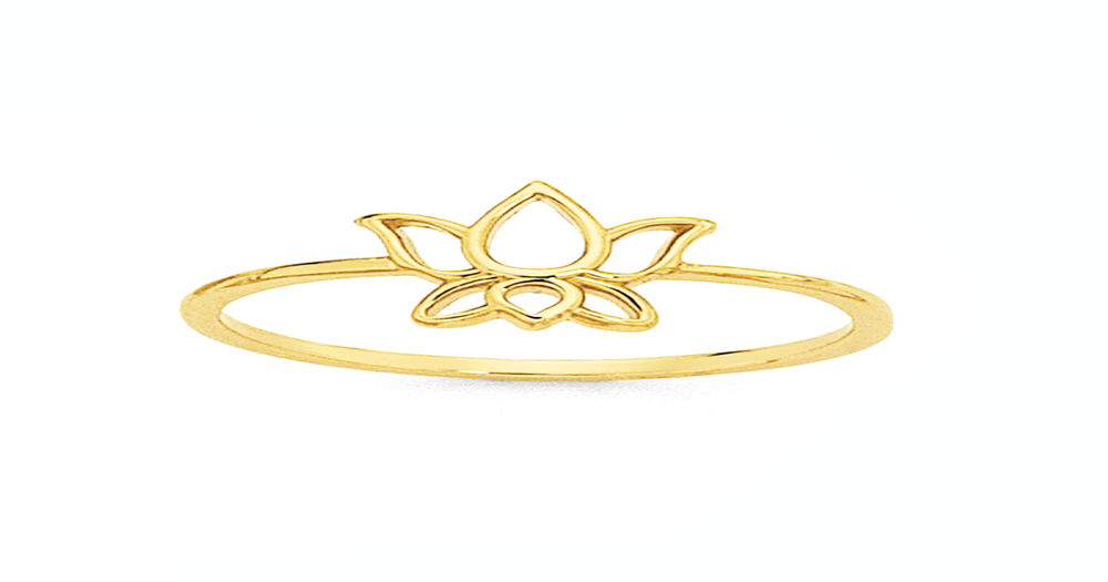 9ct Gold Lotus Flower Ring | Goldmark (AU)