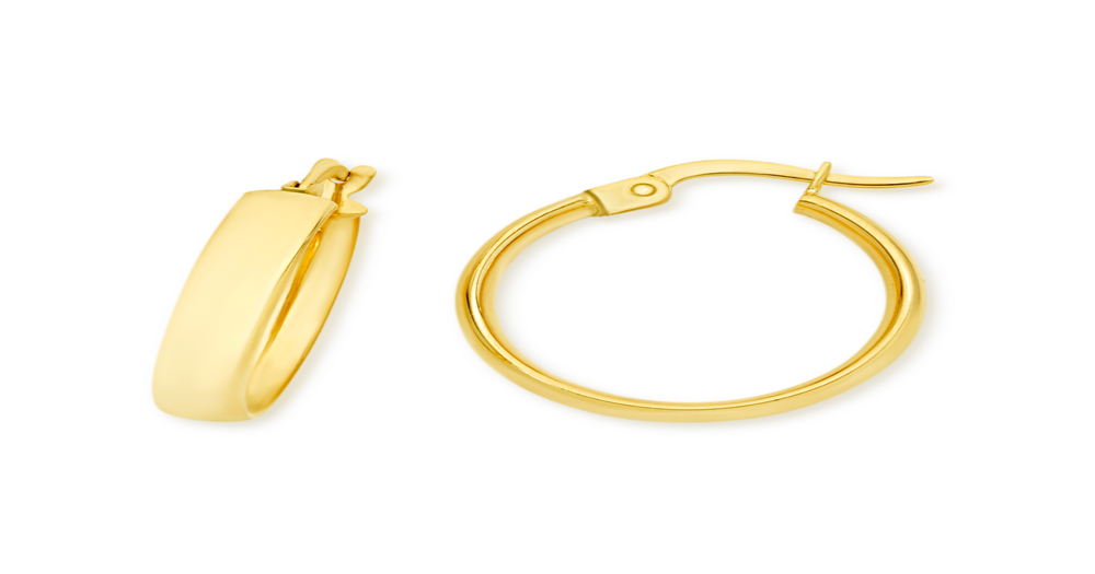 9ct Gold On Silver 15mm Hoop Earrings | Goldmark (AU)