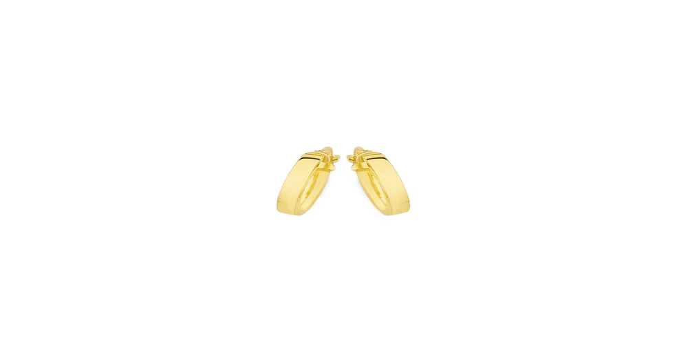 9ct Gold On Silver 2.5x10mm Square Tube Hoop Earrings | Goldmark (AU)