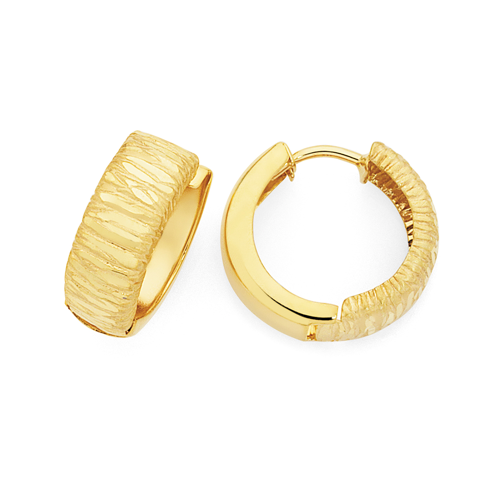 9ct solid store gold huggie earrings