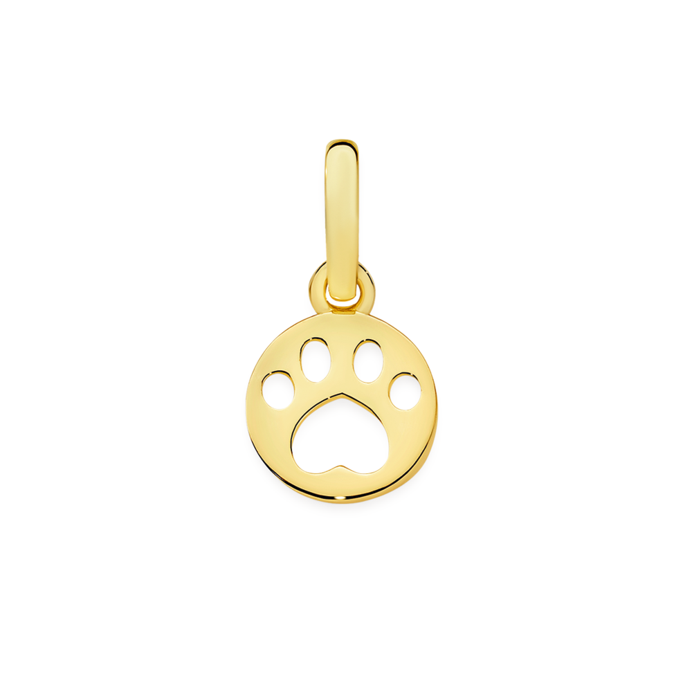 9ct Gold Paw Print Cutout Circle Charm Goldmark AU