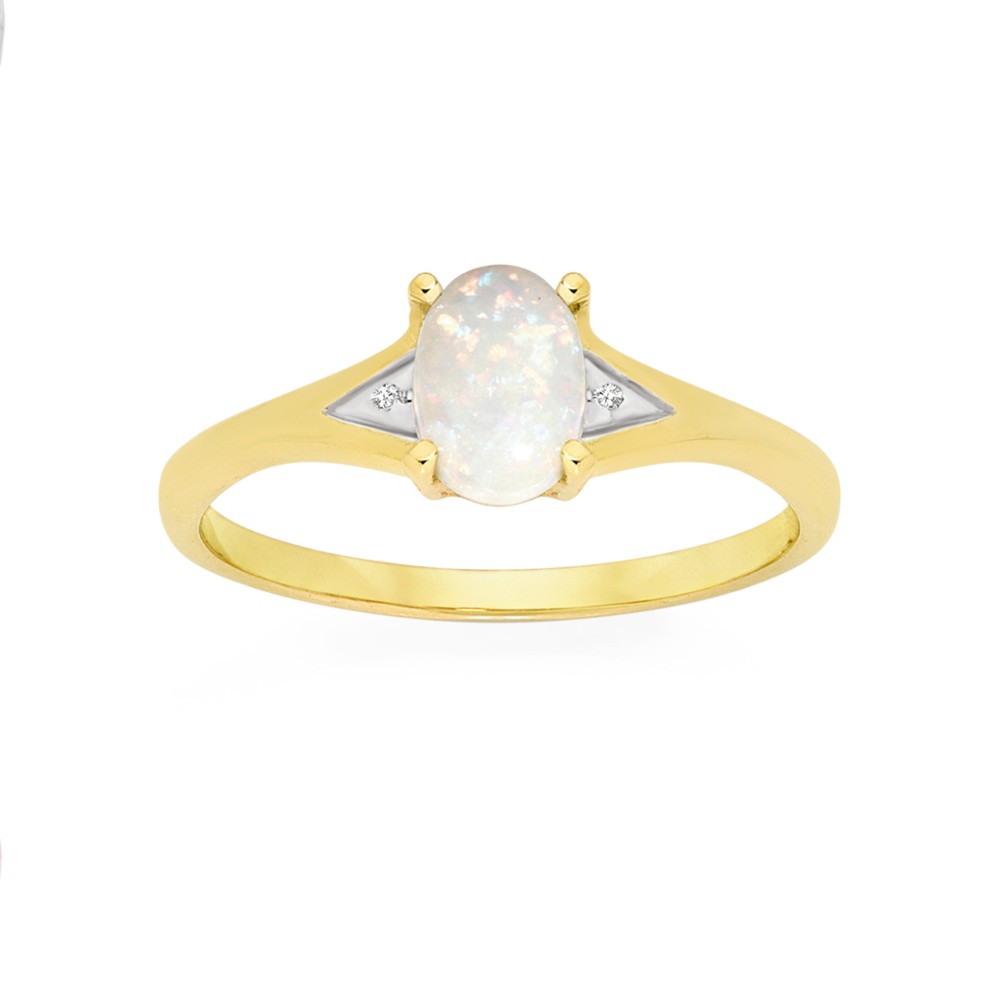 Opal stone deals gold ring